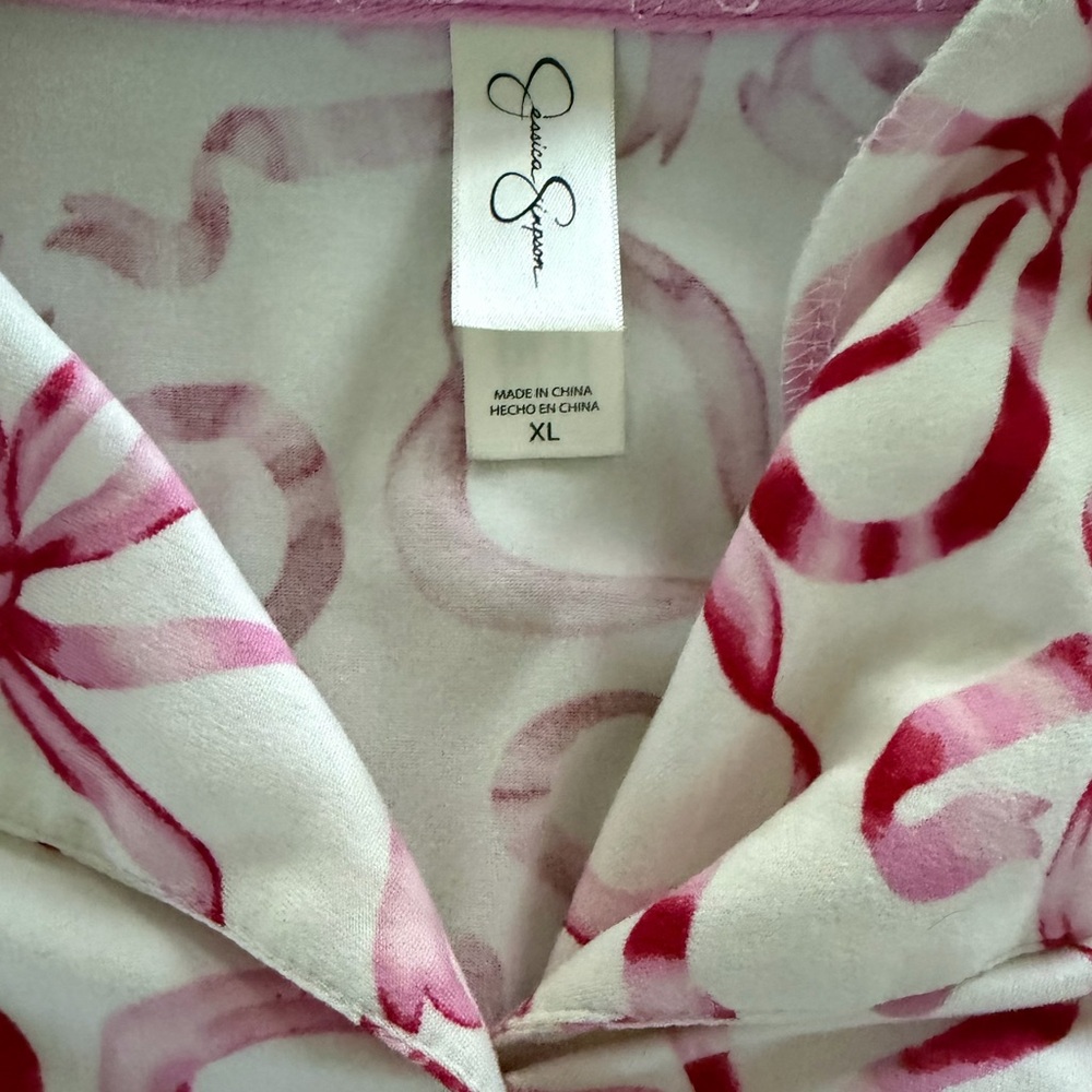 Jessica Simpson Pink Ribbon Pattern Pajama set - Picture 3 of 6